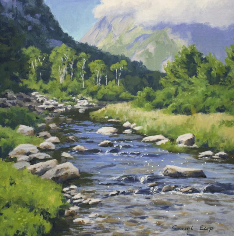 How to Paint a Mountain River Landscape