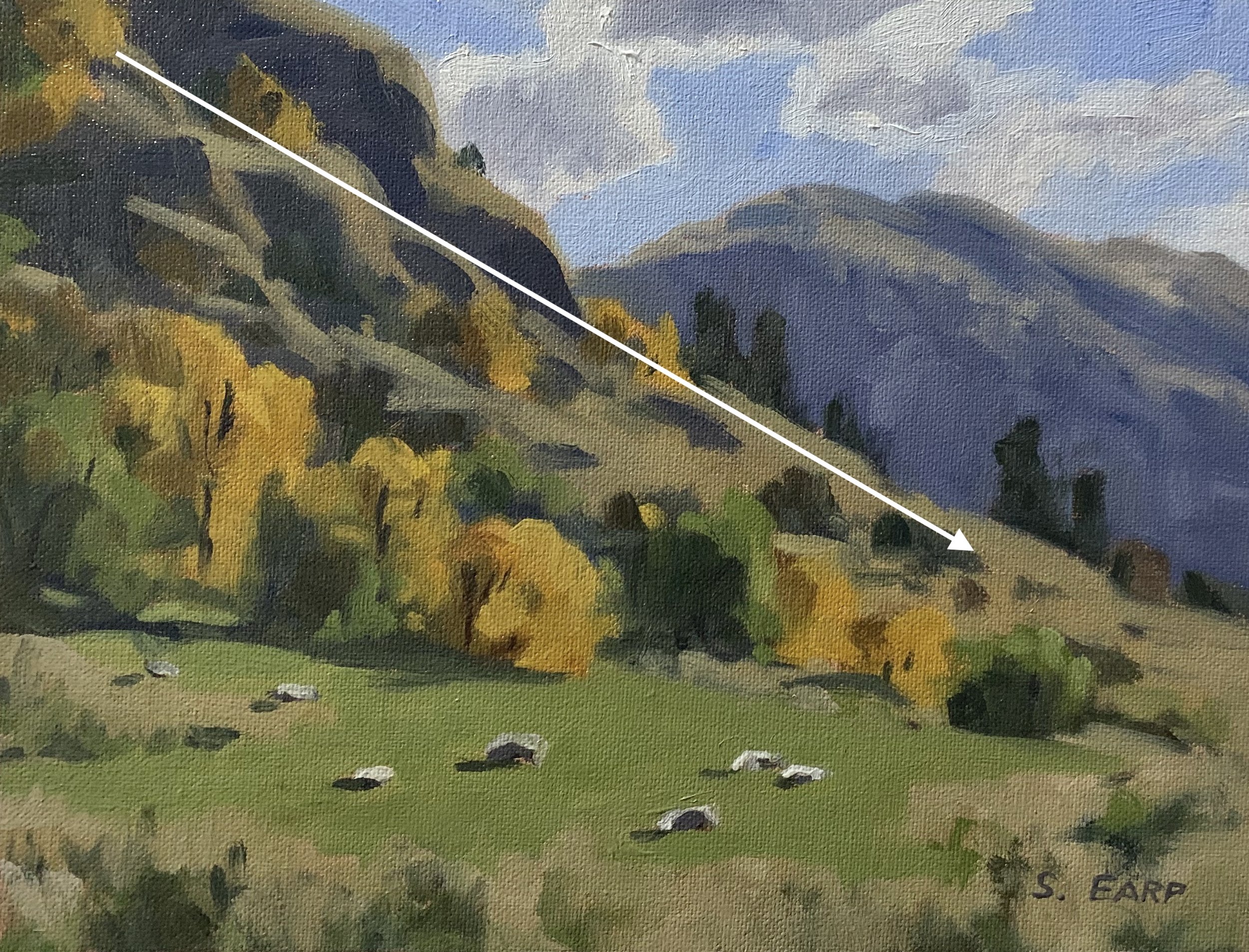 Autumn Trees Diagonal line- The Gorge - plein air - Samuel Earp copy.jpg